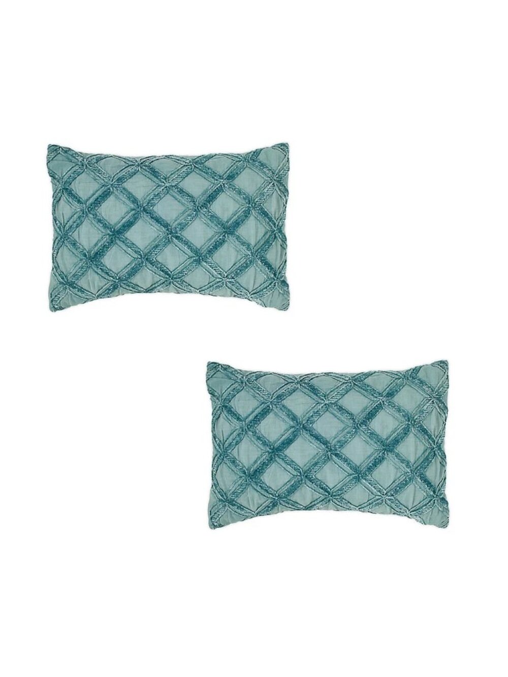 2 new Tommy Bahama 14x20" TEAL GREEN ABALONE Soft Chenille Diamond Throw Pillows